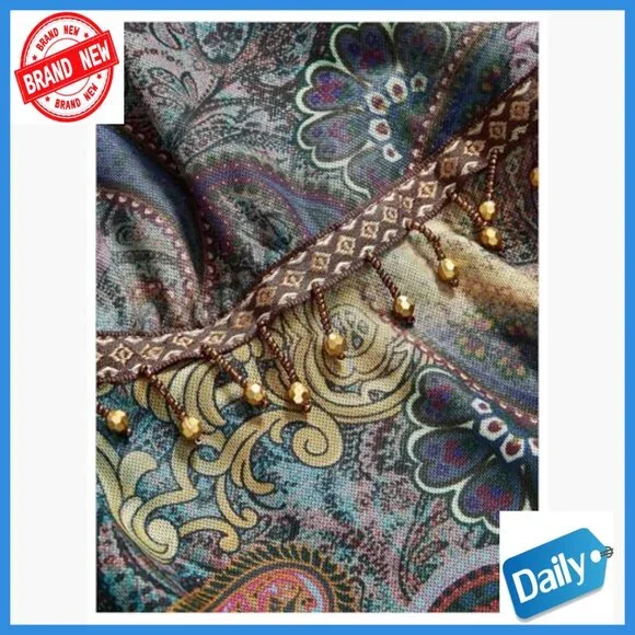 Plus Size Long Sleeve V Neck Mesh Mini Dress Boho Vintage Style - Picture 4 of 4